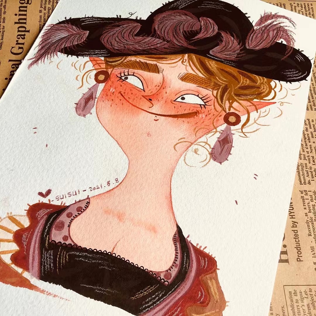 原创 | 名画转人物插画 | 综合材料（图ZMjU3Nzg4MzY4） - 儿童插画 - 站酷设计师SUISUI爱画画原创素材 - 站酷ZCOOL