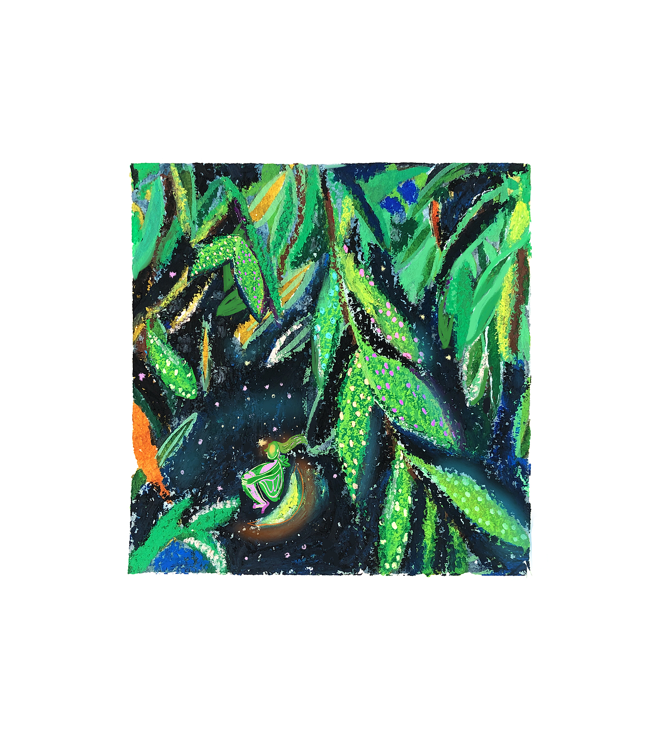 👆2020..6.24晚上一只流浪小狗跟着人们上了🚌  最终还是被下了车 
很难受 可怜它 却也无法收养它  <br>气愤让它成为流浪狗的人 内疚养不了它的自己 总之很复杂的心情<br>希望🐶你可以好好活着 安康 不孤独[加油]<br>第二天画了这幅画 希望每个人都有一轮明月 指引你回家的路