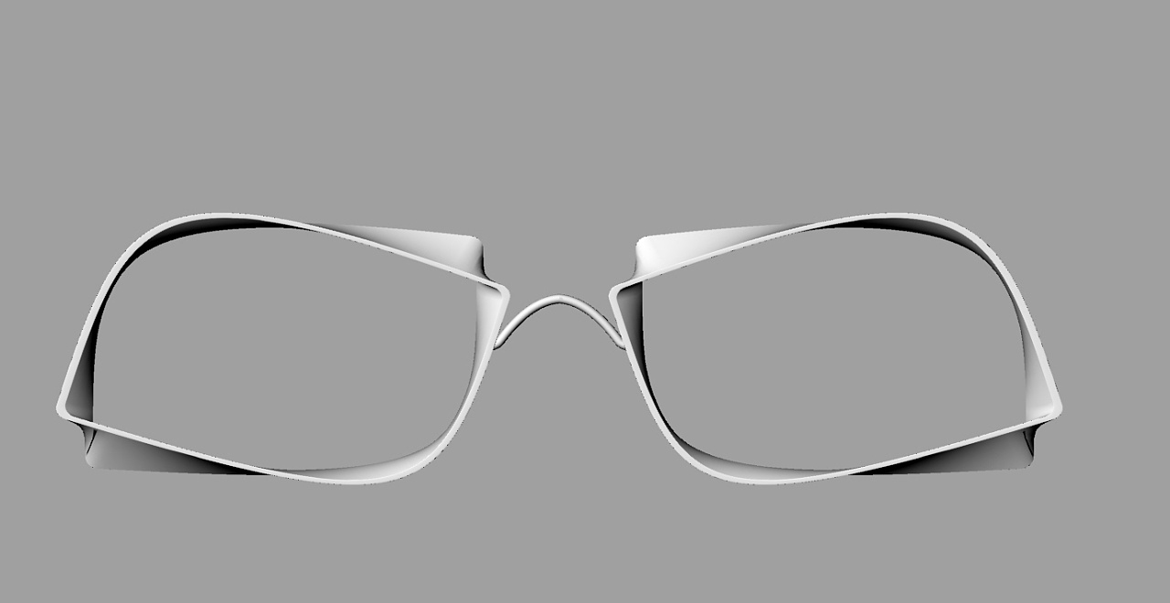 空间扭曲的眼镜圈形设计