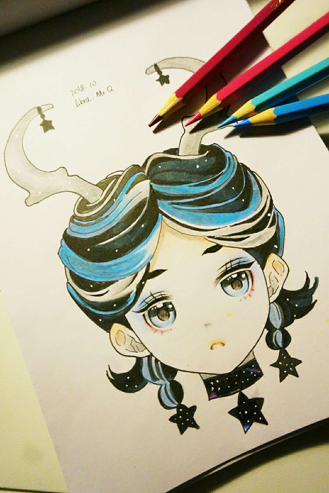 手绘彩铅12星座（图ZMTA1MzU3ODU2） - 艺术插画 - 站酷设计师瞎画画的乔啊乔原创素材 - 站酷ZCOOL