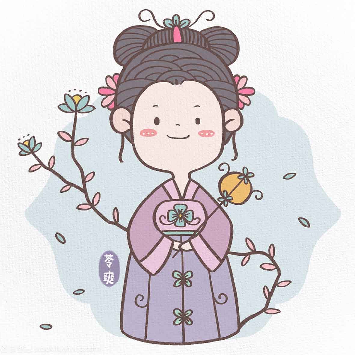 古风简笔画小姐姐