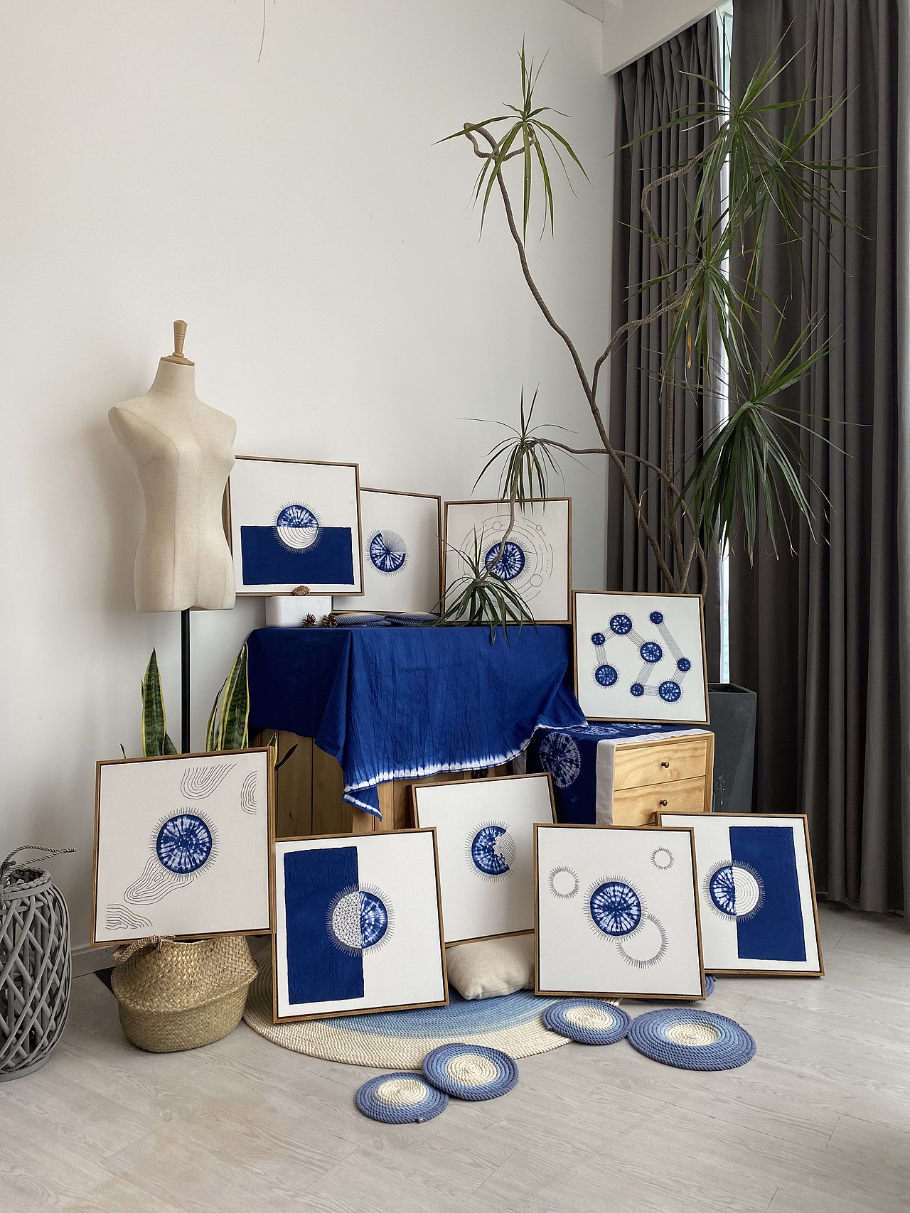 扎染蓝染刺绣手绣陈设品毕业设计（图ZMjE2MzU1Mzky） - 其他手工艺 - 站酷设计师難山原创素材 - 站酷ZCOOL