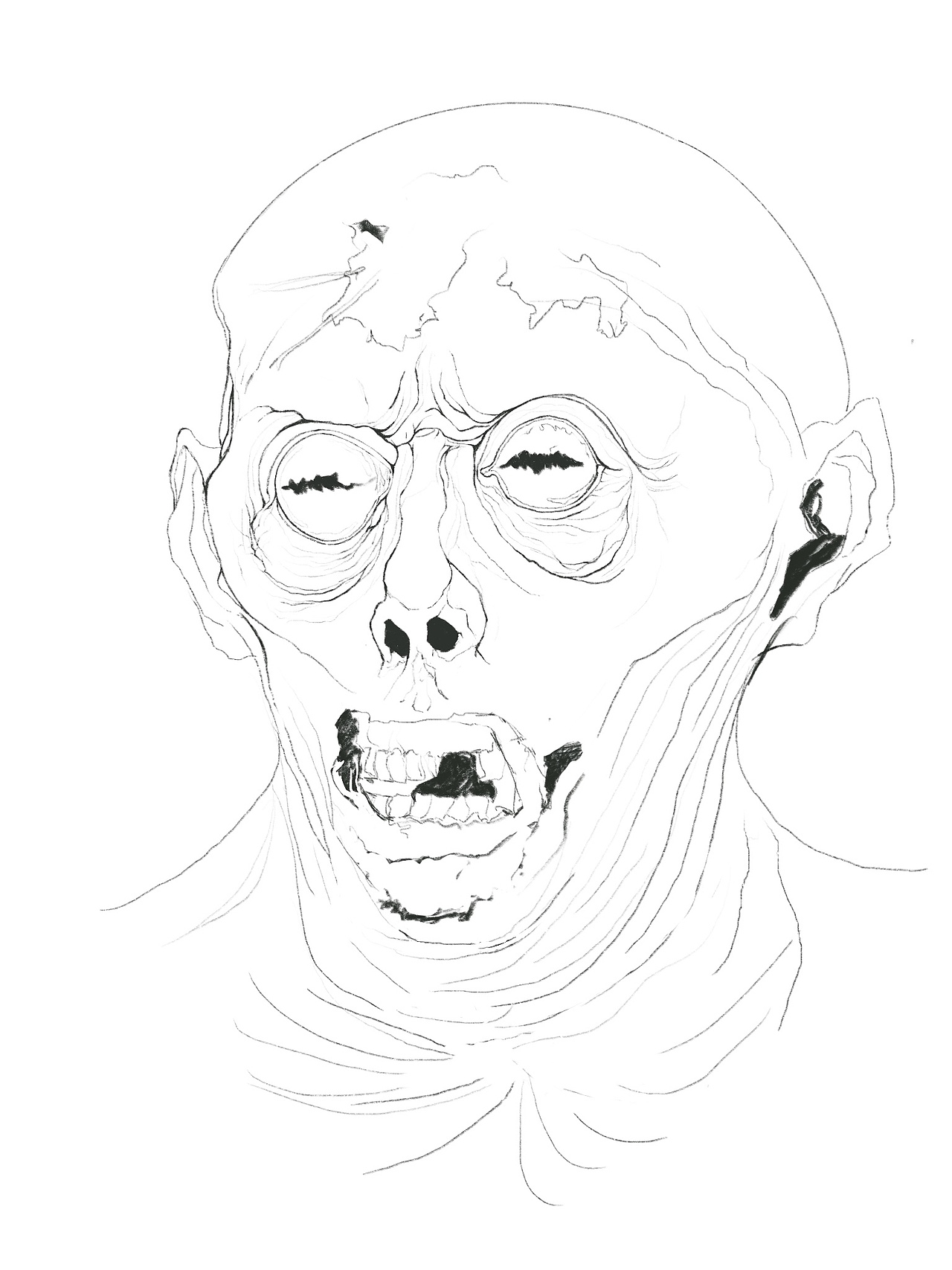 练习| 想象丧尸人物线稿