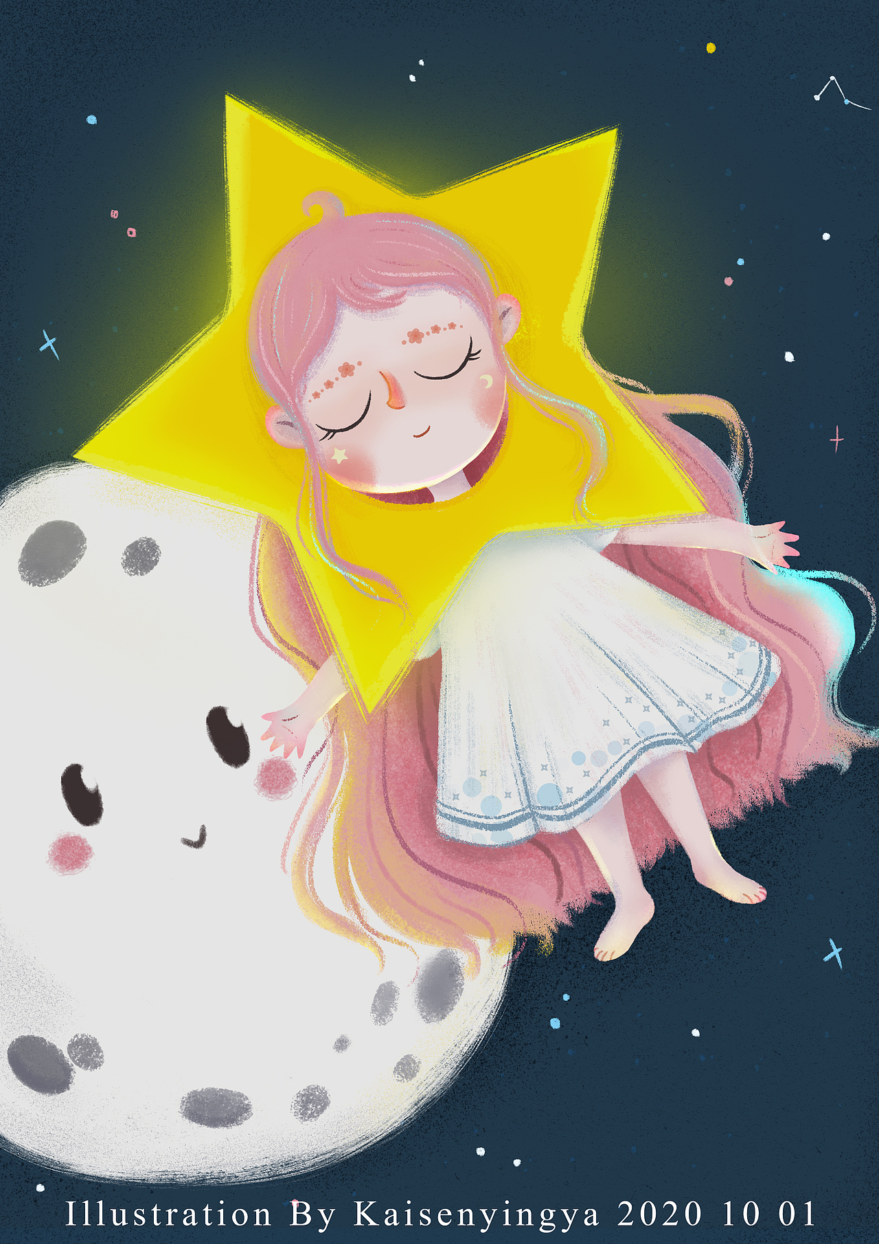原创插画♡星月快乐🌙✨✨（图ZMjI2ODc5Mzc2） - 儿童插画 - 站酷设计师开森盈吖原创素材 - 站酷ZCOOL