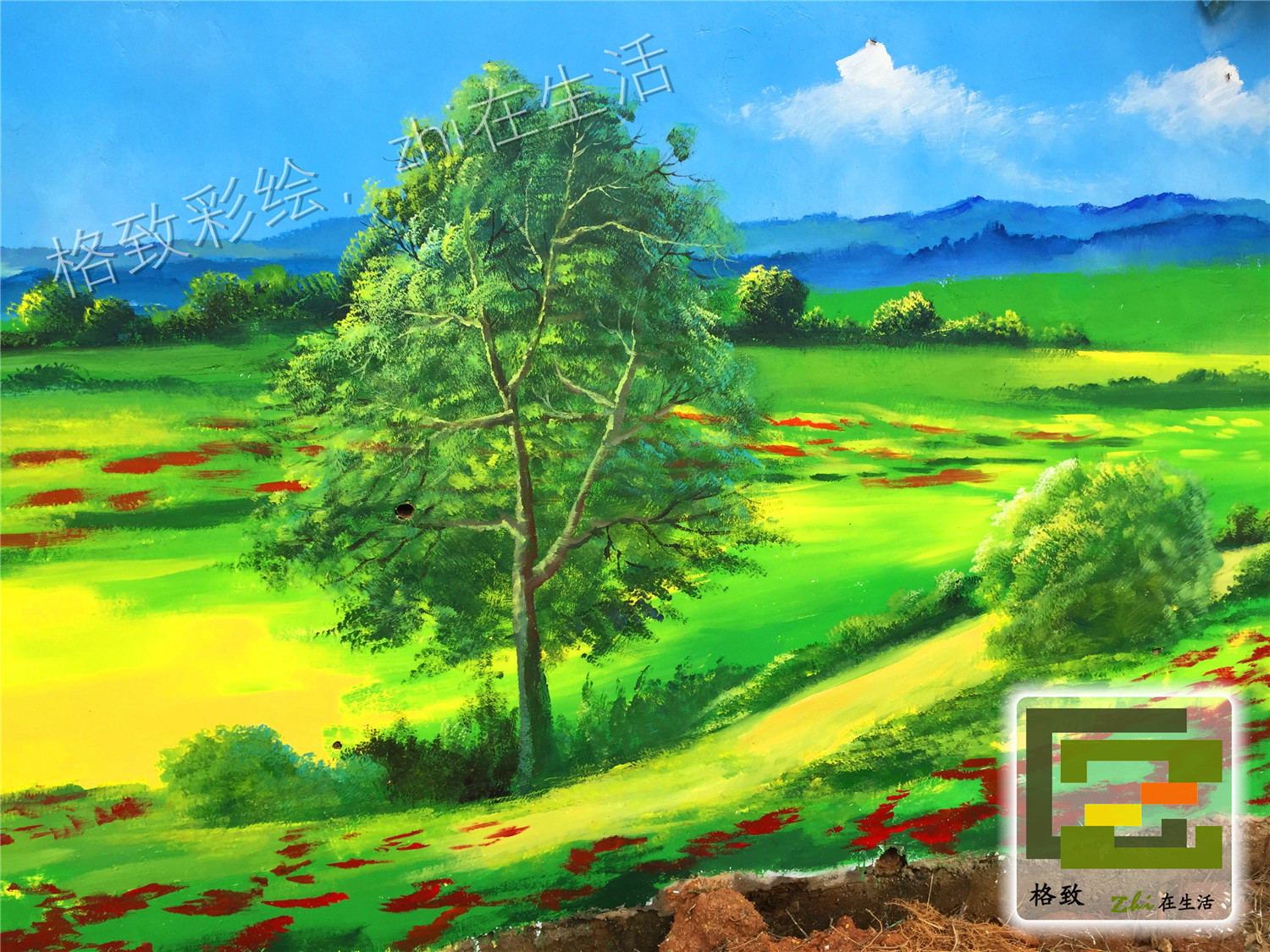 长沙宁乡资福镇政府文化墙项目 墙绘 壁画