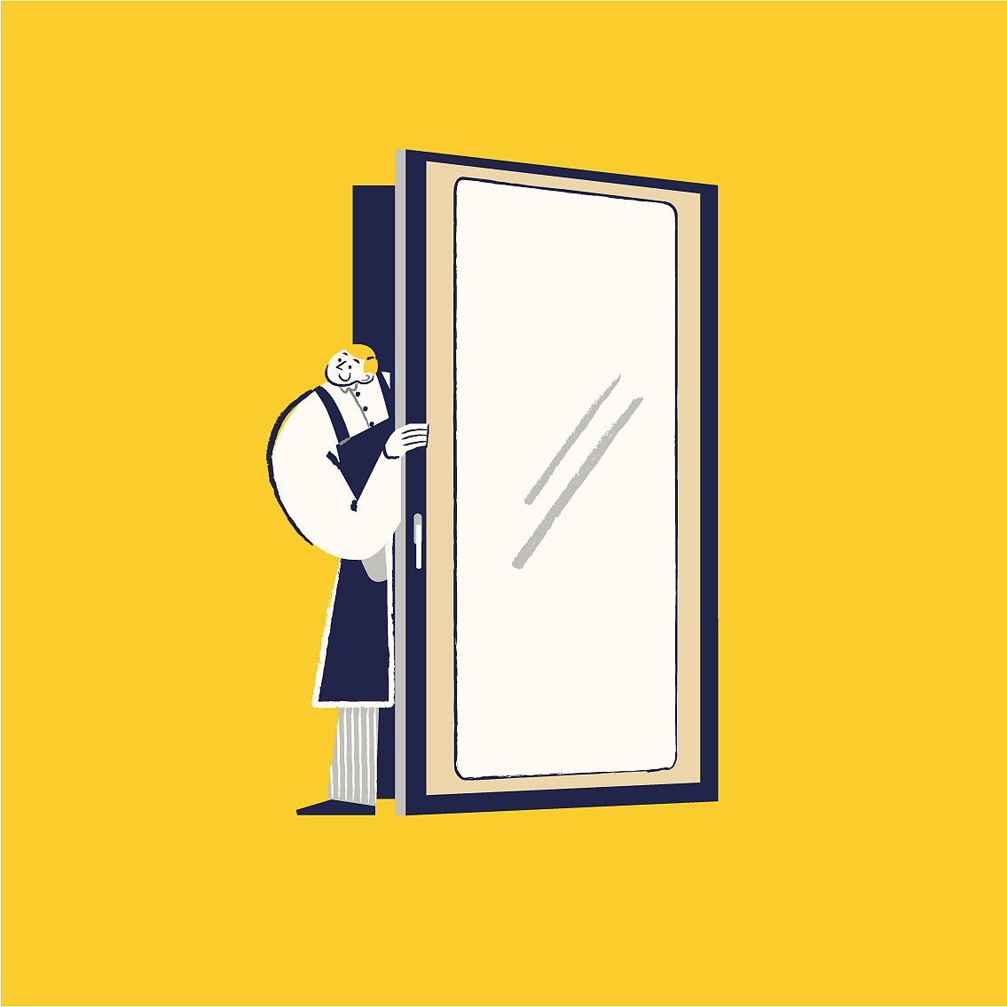 咬茶趣围挡插画