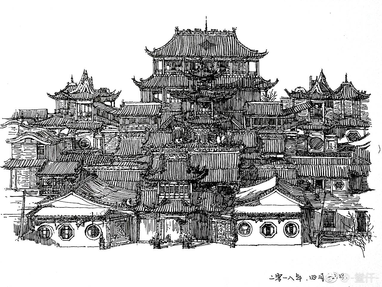 手绘现代建筑|纯艺术|钢笔画|xianzhixuanjue - 临摹作品 - 站酷 (ZCOOL)