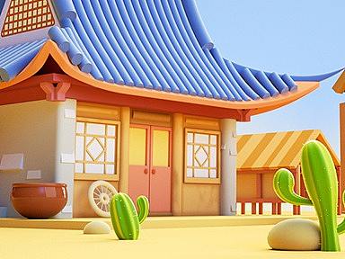 三维游戏卡通场景