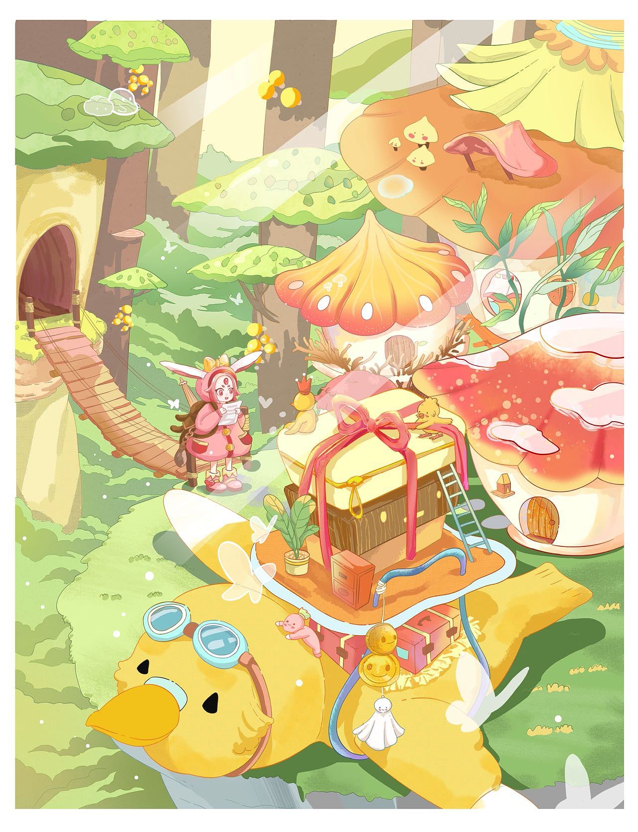 萌兔旅行（图ZMjgyMDMxNjAw） - 商业插画 - 站酷设计师蛋黄小小酥原创素材 - 站酷ZCOOL