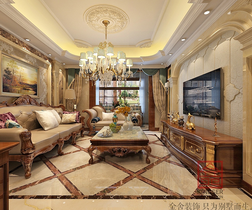 【白金汉府装修】136㎡-三室两厅-欧式风格