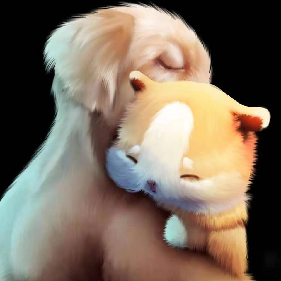 画了一对生肖动物头像