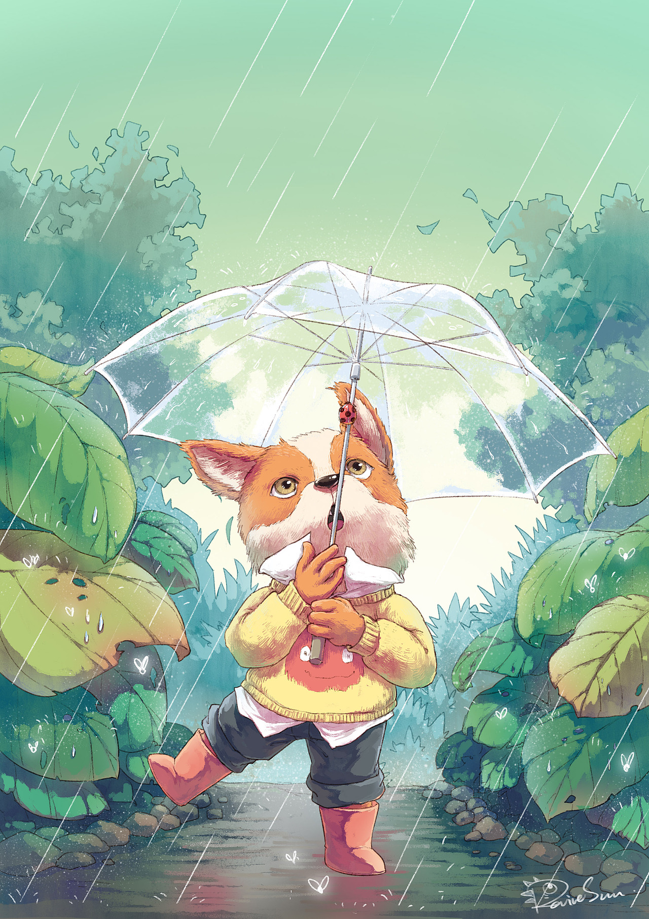 谷雨（图ZMTk1MTk0NzM2） - 商业插画 - 站酷设计师灵悟插画素然r原创素材 - 站酷ZCOOL