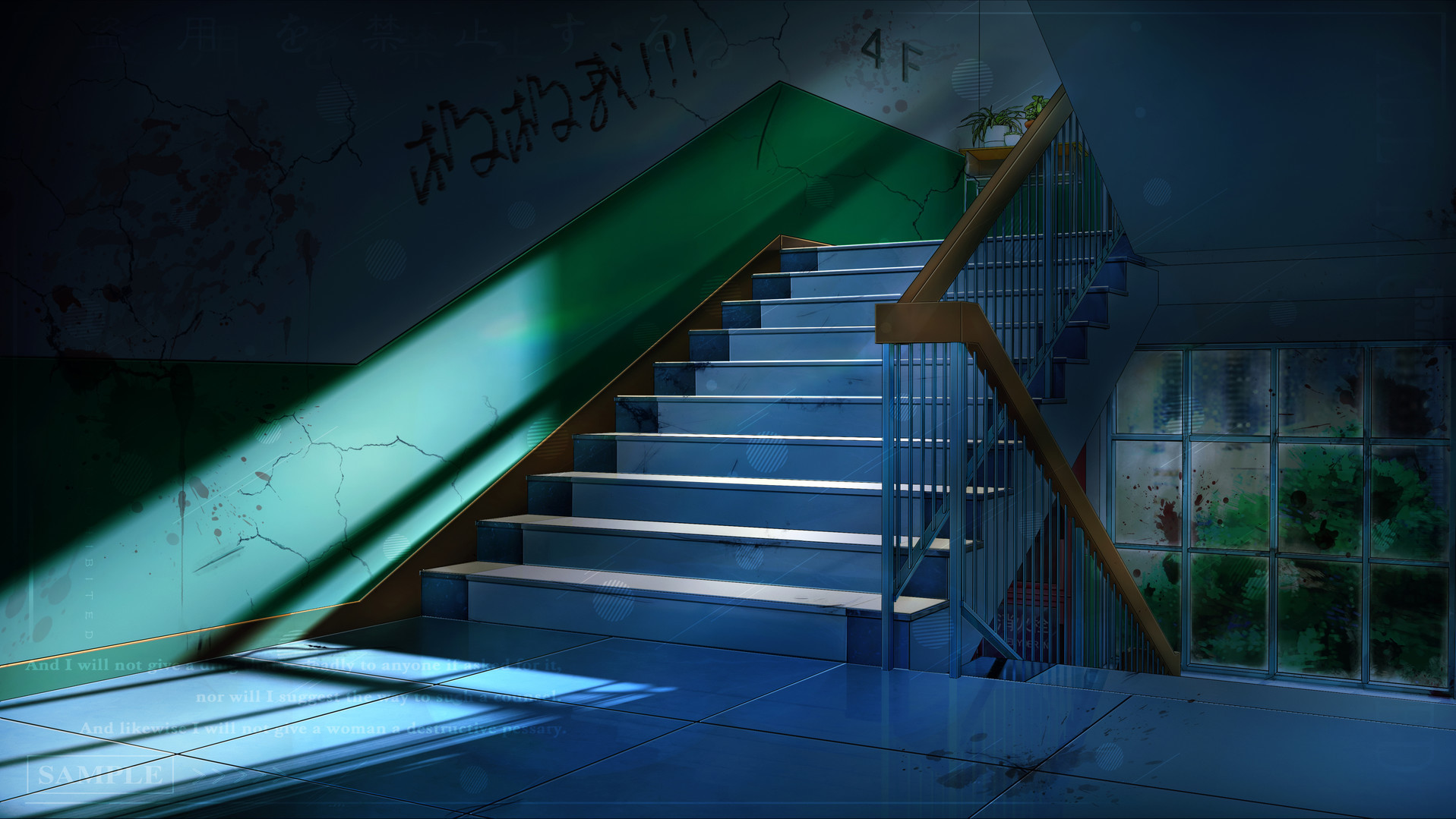 日系·校园楼梯|插画|创作习作|沐星夏 - 原创作品 - 站酷 (zcool)