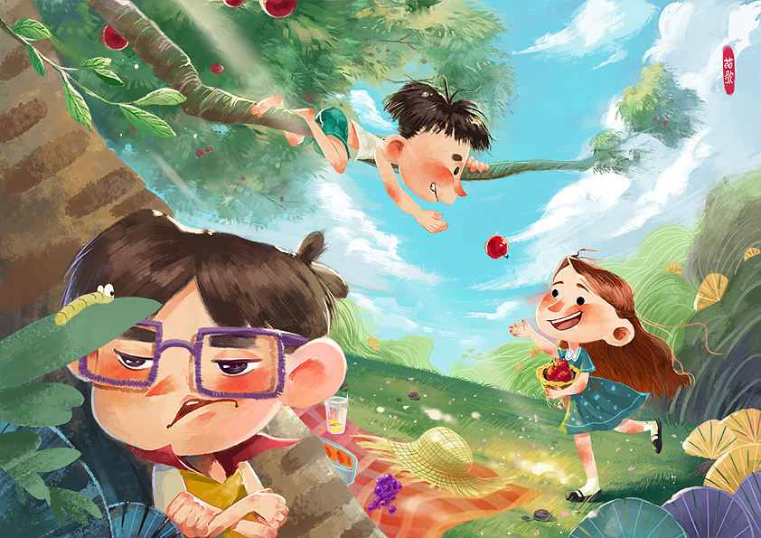 朋友 还是早恋不好(#^.^#)（图ZMTQ5OTIyNDU2） - 儿童插画 - 站酷设计师莳歌原创素材 - 站酷ZCOOL
