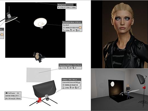 浅谈肖像布光/分享布光图/室内棚拍