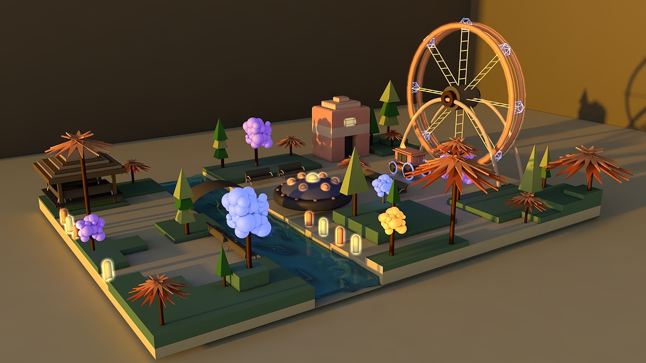 c4d小场景摩天轮