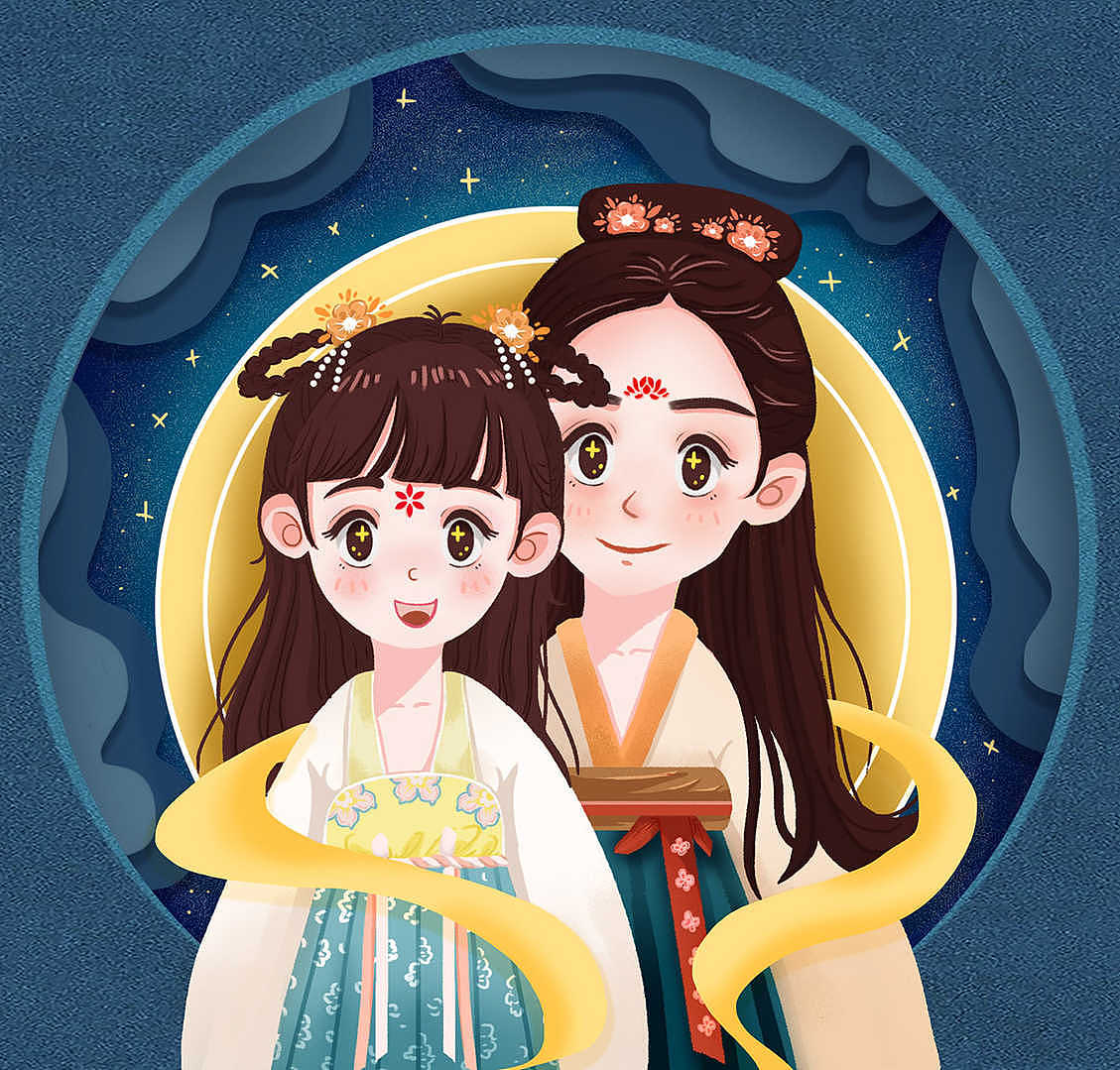 亲子头像 古风（图ZMjc3MjczNTM2） - 儿童插画 - 站酷设计师核桃仁778原创素材 - 站酷ZCOOL