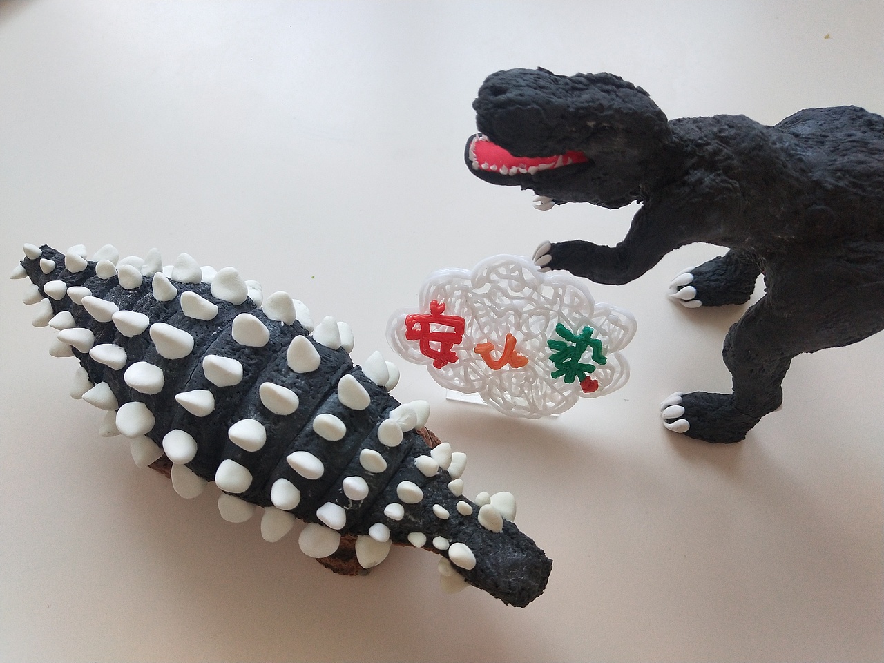 粘土手工原创霸王龙甲龙