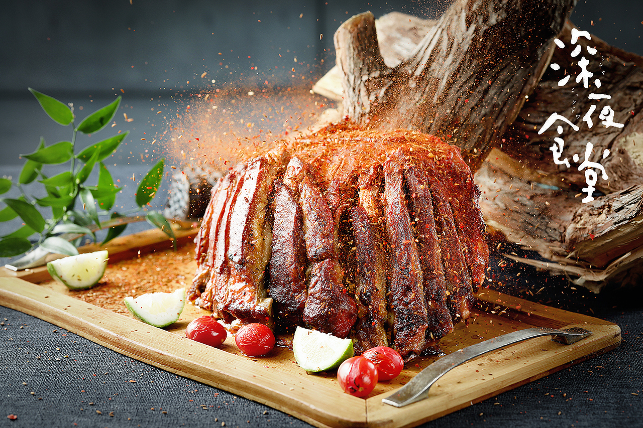 烤羊排老北京高端菜谱摄影创意烤鸭