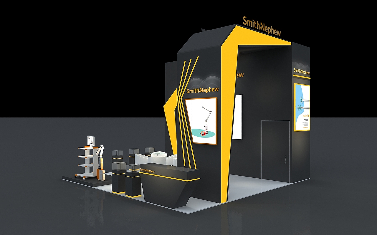 骨科展会3D效果图设计 展厅展会展览定制设计合作