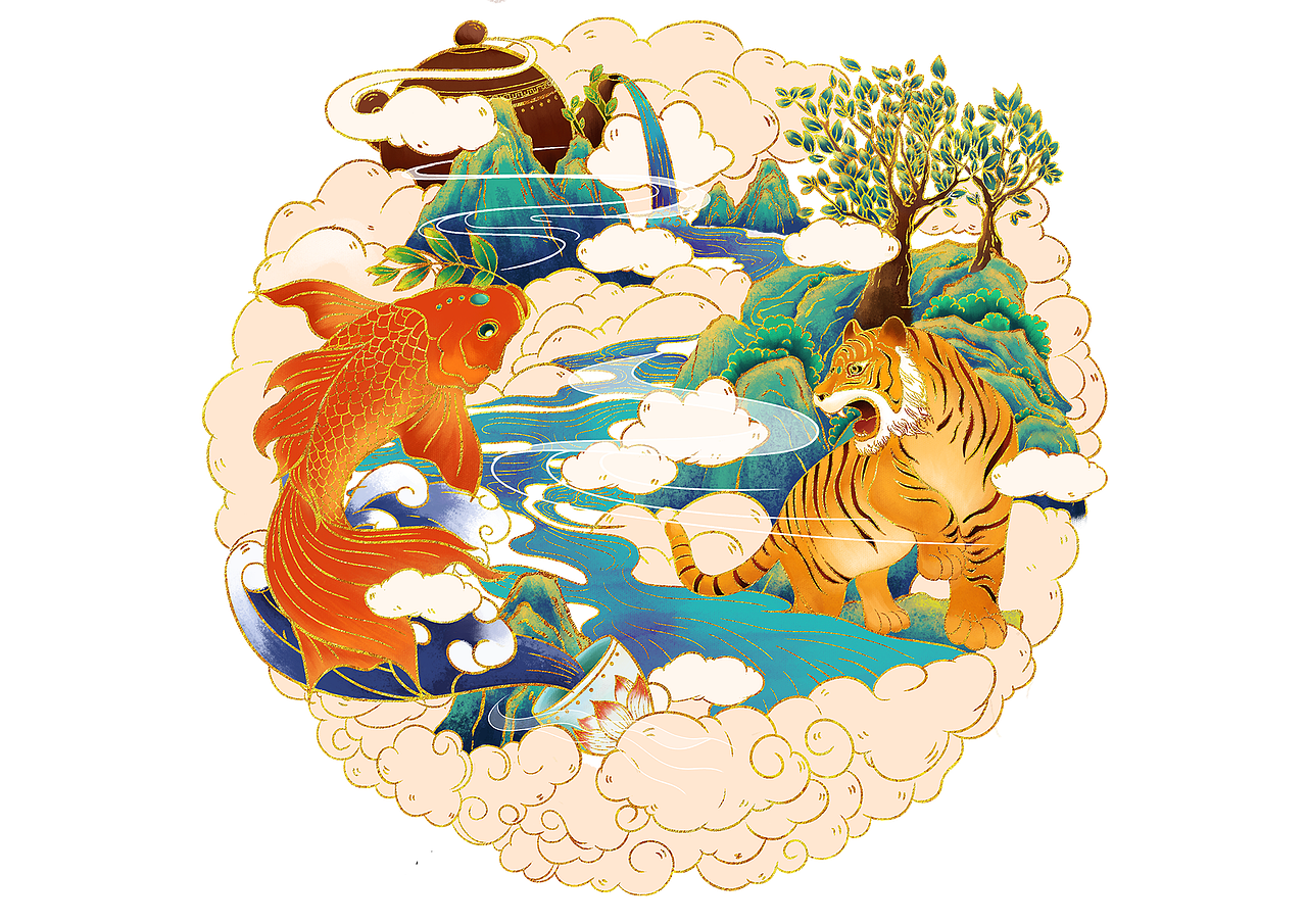 新年虎鲤（图ZMjc5NzExMTQw） - 商业插画 - 站酷设计师uuuuul原创素材 - 站酷ZCOOL