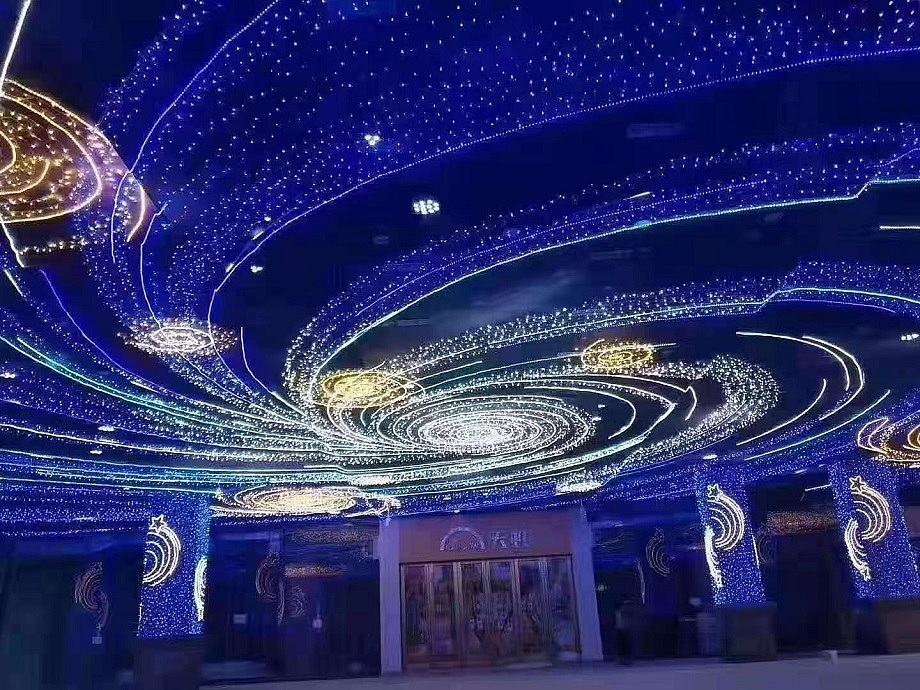 上海幕明天幕亮化广场商业街道顶部灯光装饰亮化