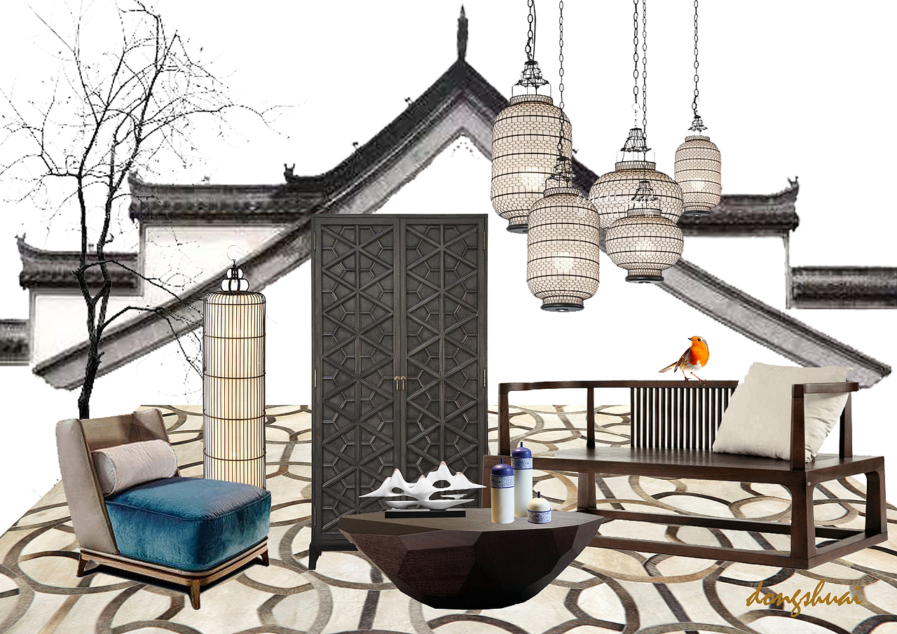 新中式混搭软装设计