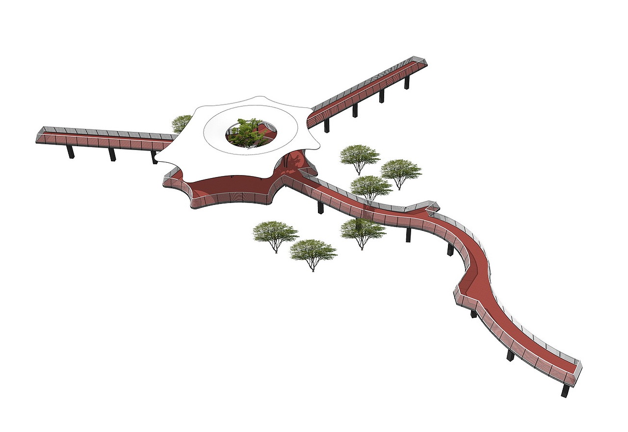 现代景观桥栈桥SU模型下载（图ZMjYyMDU2Nzg4） - 景观设计 - 站酷设计师素模网原创素材 - 站酷ZCOOL