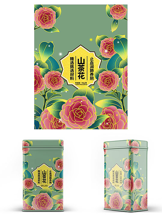 国潮插画小花花