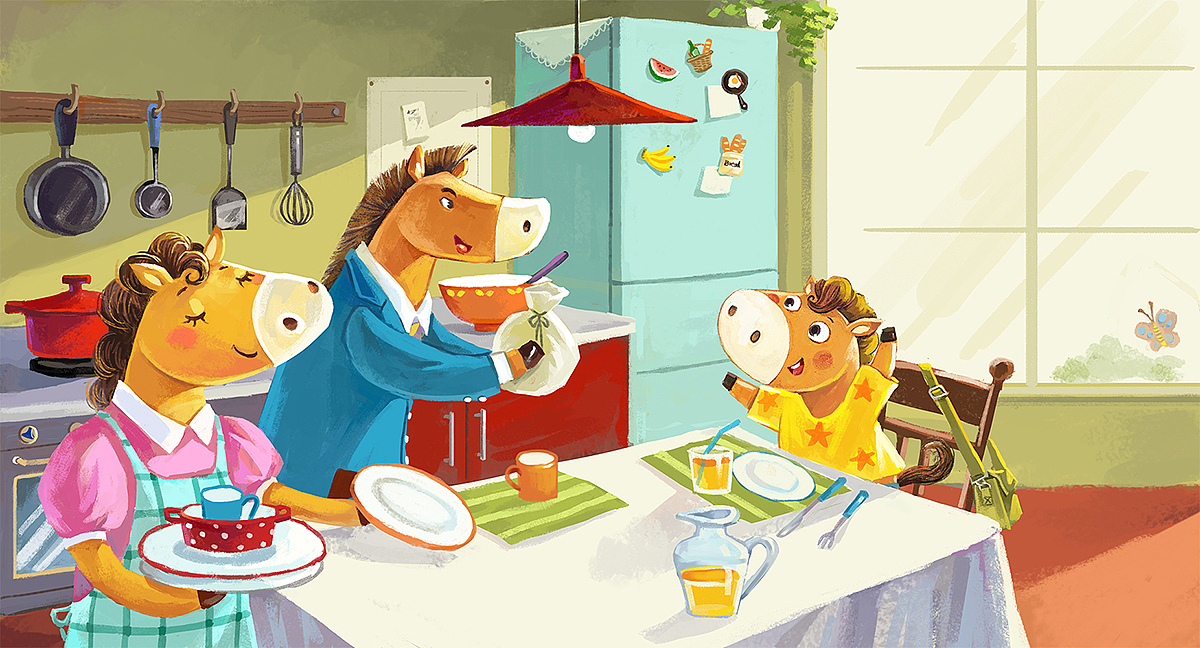 绘本《小马过河》部分|插画|绘本|ameilili_原创作品-站酷zcool