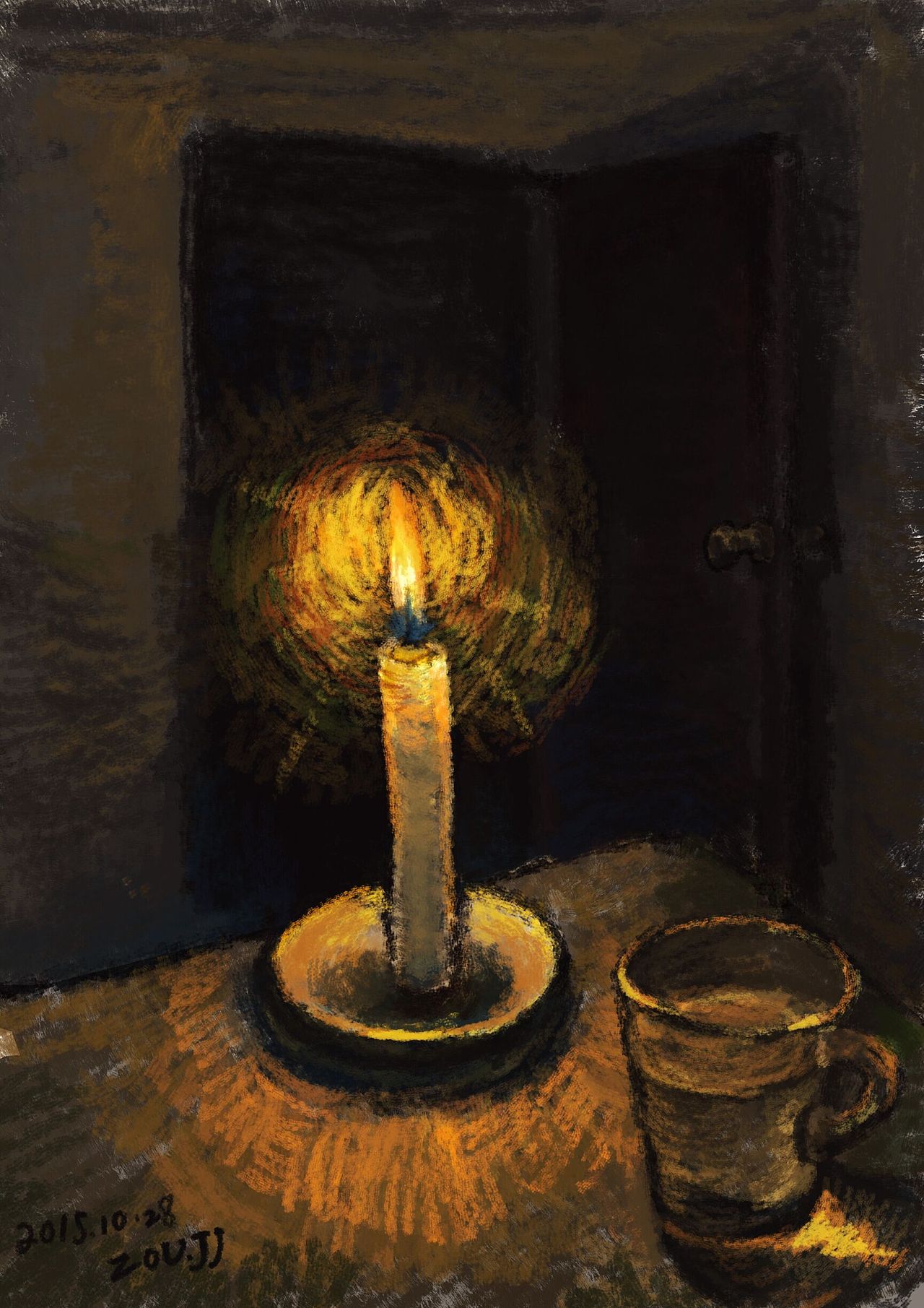 新的尝试,由于小区停电许久未用到蜡烛