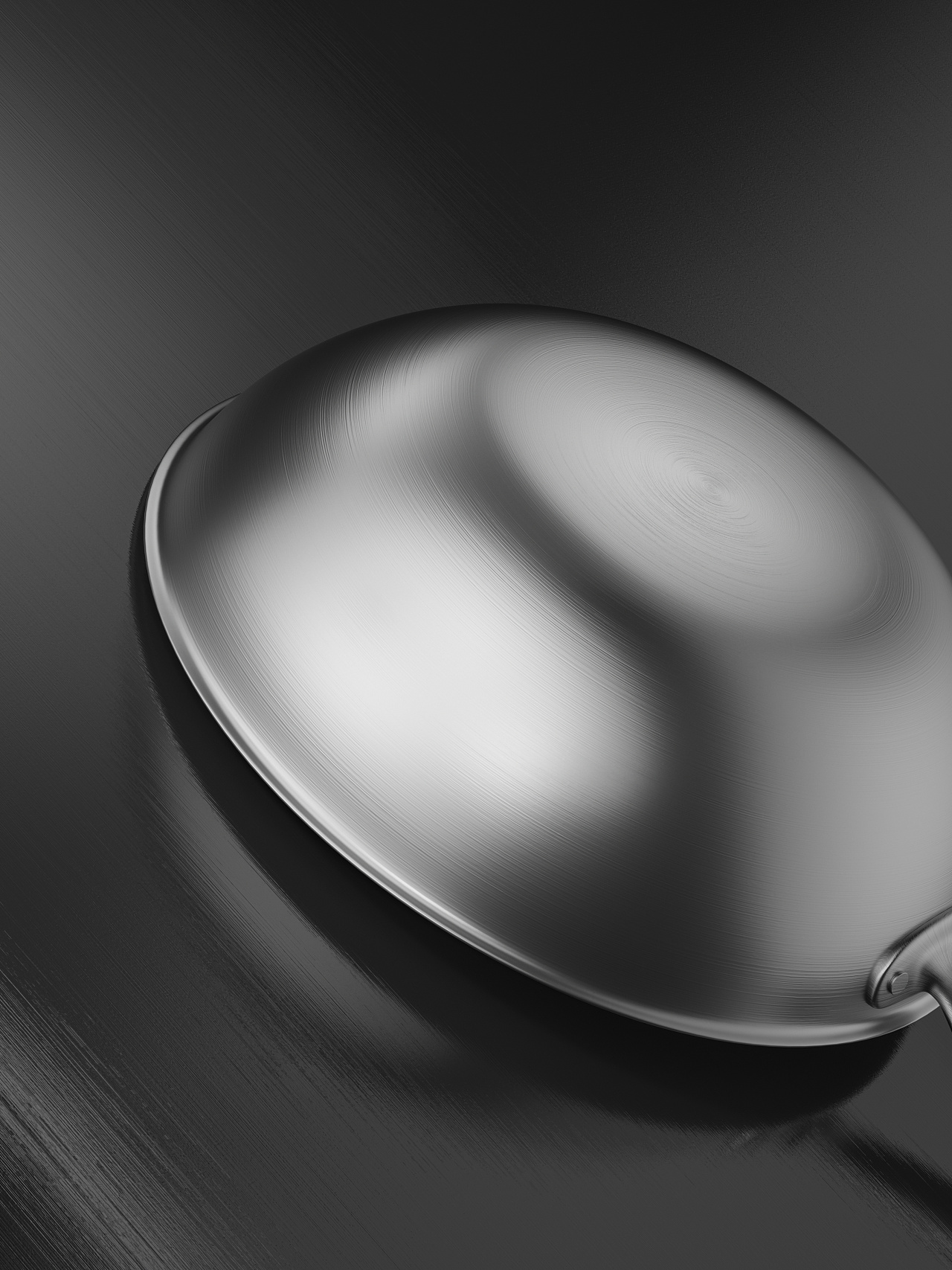 不锈钢炒锅渲染