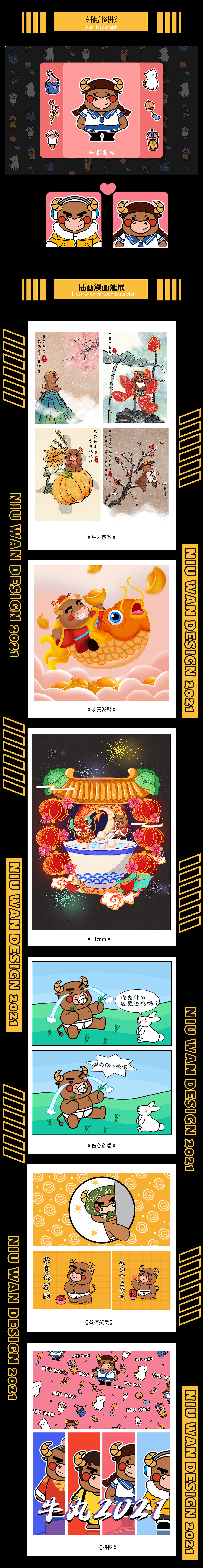 2021牛丸牛年IP形象设计作品集（图ZMjQwMTUxMDg4） - IP形象 - 站酷设计师小栗归蝶原创素材 - 站酷ZCOOL