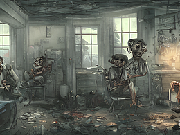 #AI创作实验室#医生在治疗精神病患者，他们互相同化。