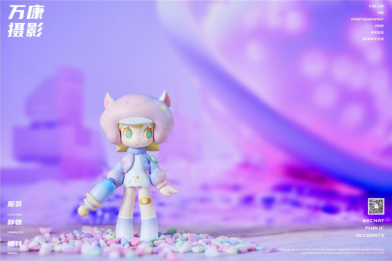 万康摄影 盲盒人偶卡通玩具创意背景拍摄