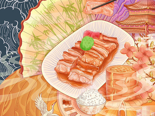 国潮插画｜粤菜美食包装海报