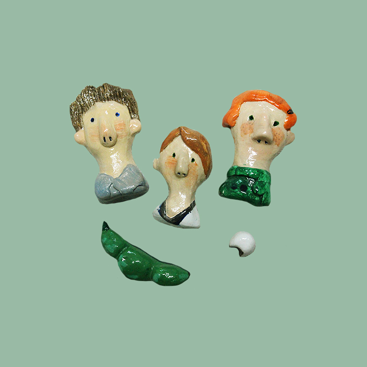 原创手作 粘土胸针\冰箱贴