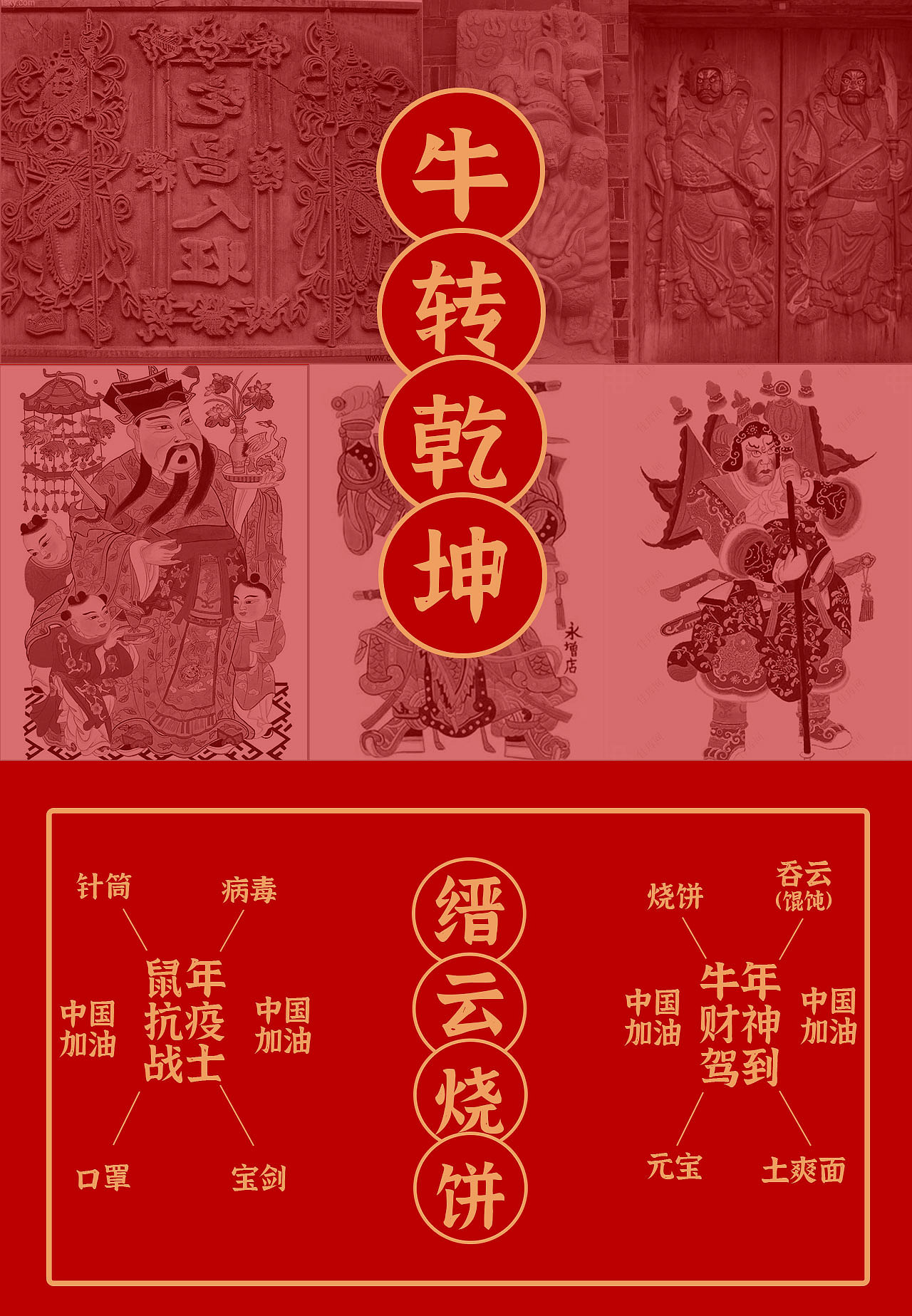 门神烧饼—牛转乾坤（图ZMjM5Mzg2NTky） - 包装 - 站酷设计师包菜御饭团原创素材 - 站酷ZCOOL
