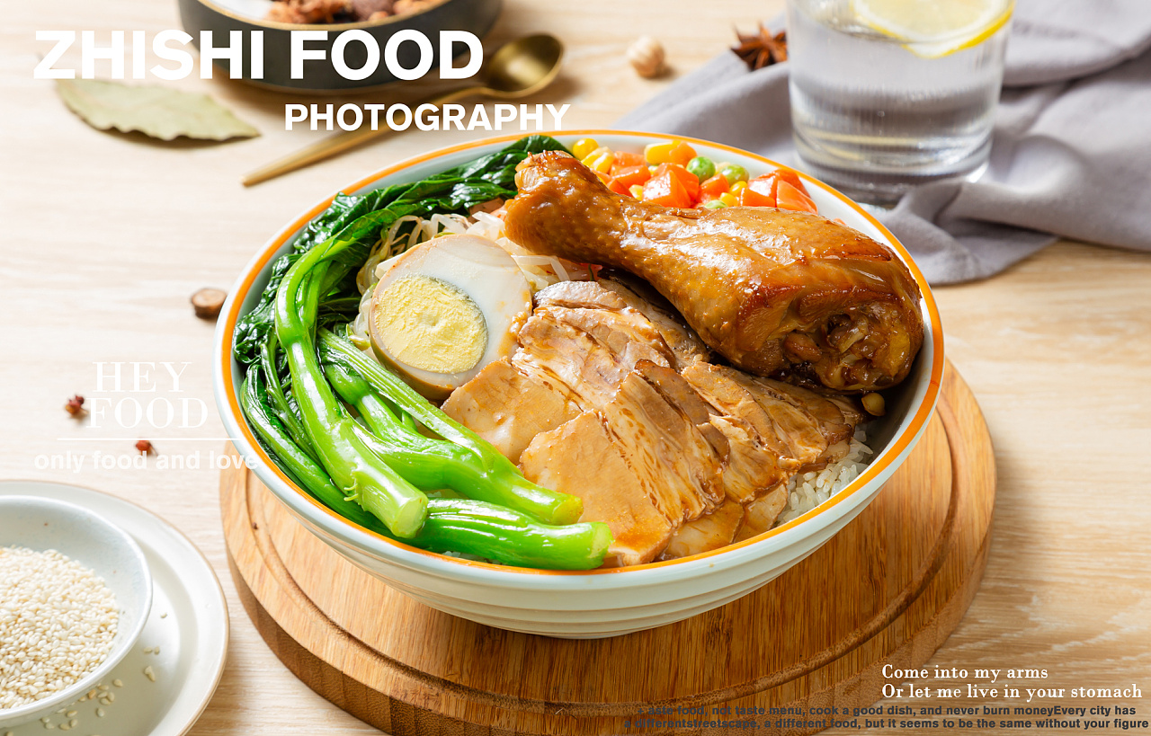 卤味拌饭|卤肉饭拍摄