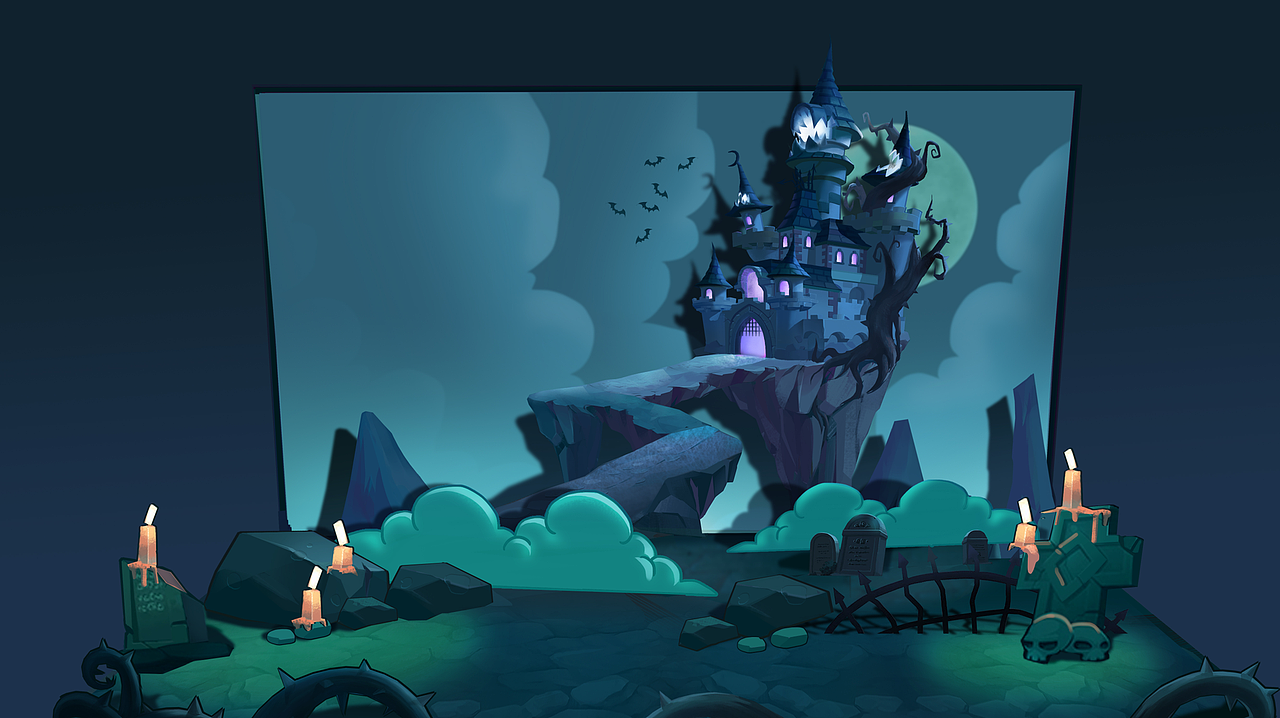 黑暗童话城堡 纸片舞台|插画|游戏原画|jccjlu - 原创作品 - 站酷