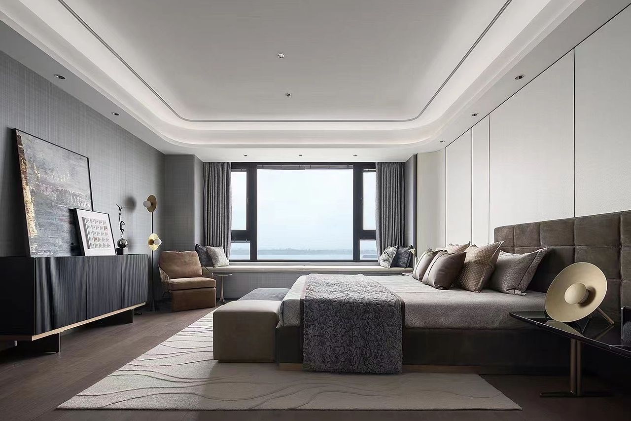 300平米大平层轻奢风格装修设计案例|龙发装饰大罗