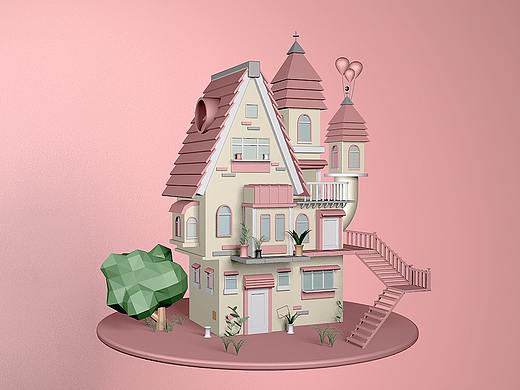 楼房3D建模 别墅3D建模【C4D建模练习】