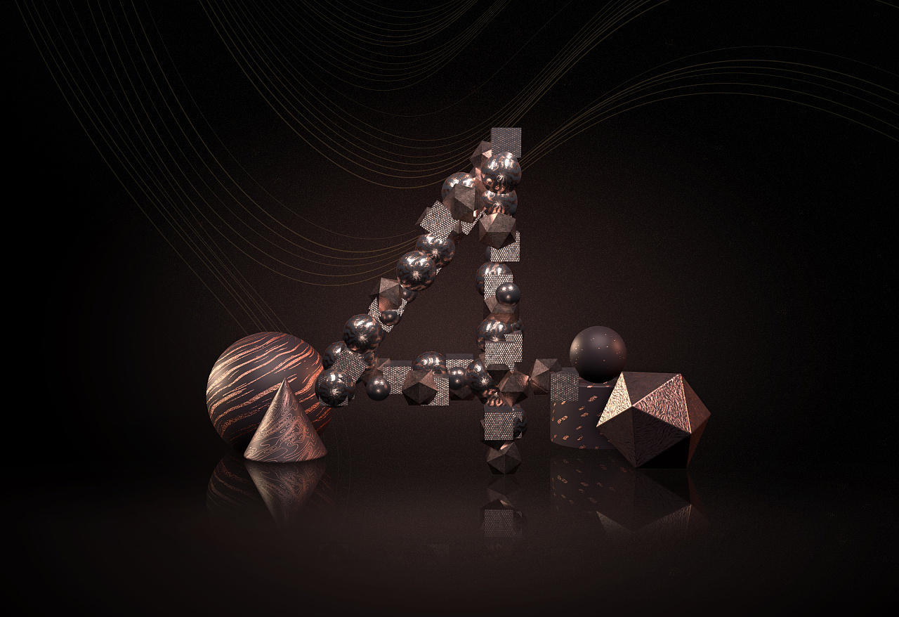 立体金属数字|三维|场景|vivi122 - 原创作品 - 站酷 (zcool)