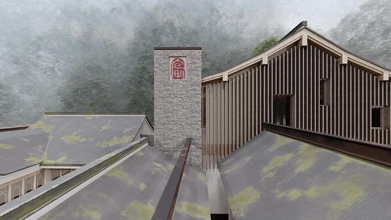 宏伟山河前的幽兰豪宅（图ZMTU5NzgxODAw） - 建筑设计 - 站酷设计师酷酷涂原创素材 - 站酷ZCOOL