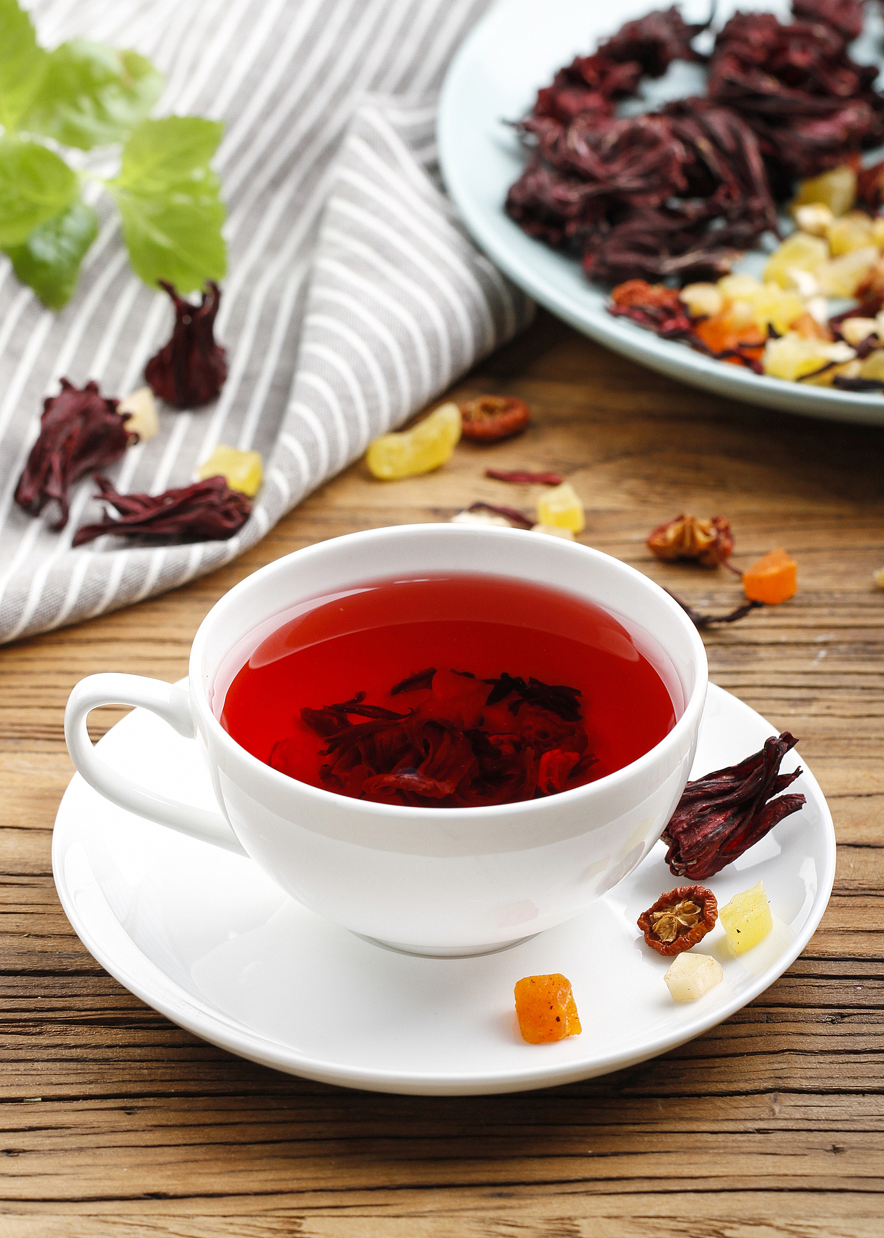 玫瑰茄洛神花法兰西玫瑰果粒茶花茶搭配系列