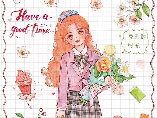 水彩校服少女图鉴