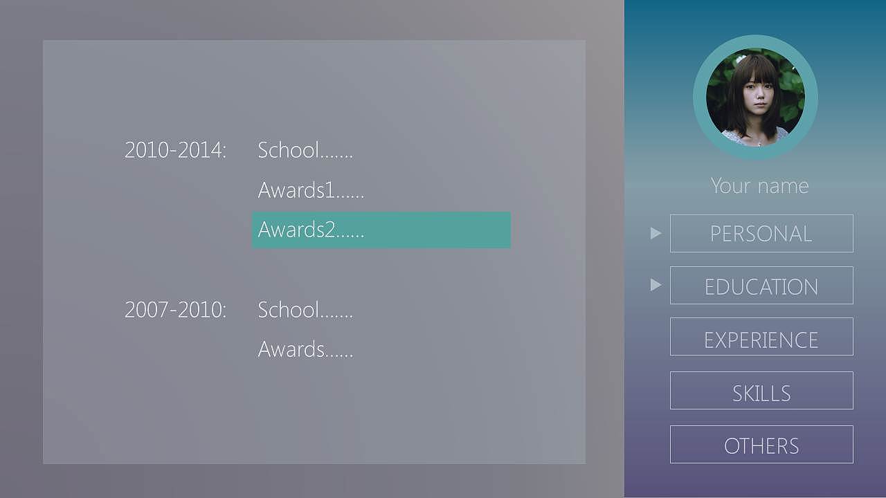 ios7设计风格个人简历PPT动态模板