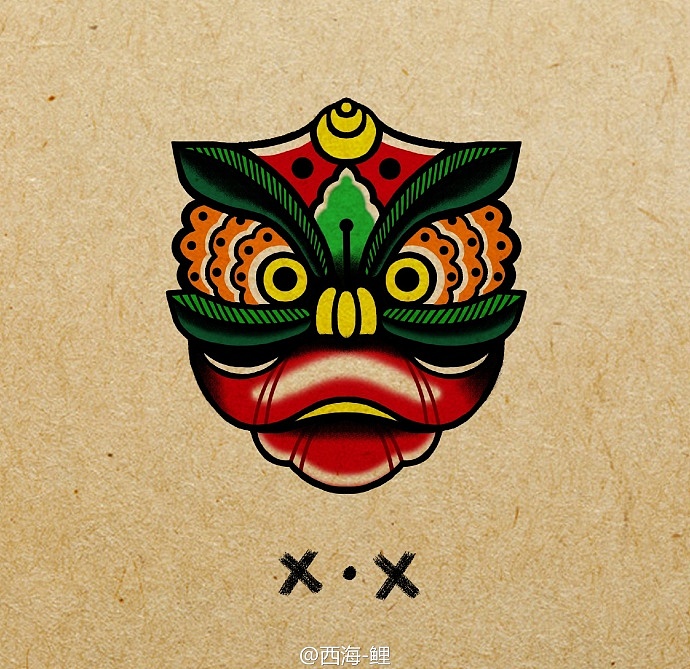 醒狮原创纹身手稿请勿盗图