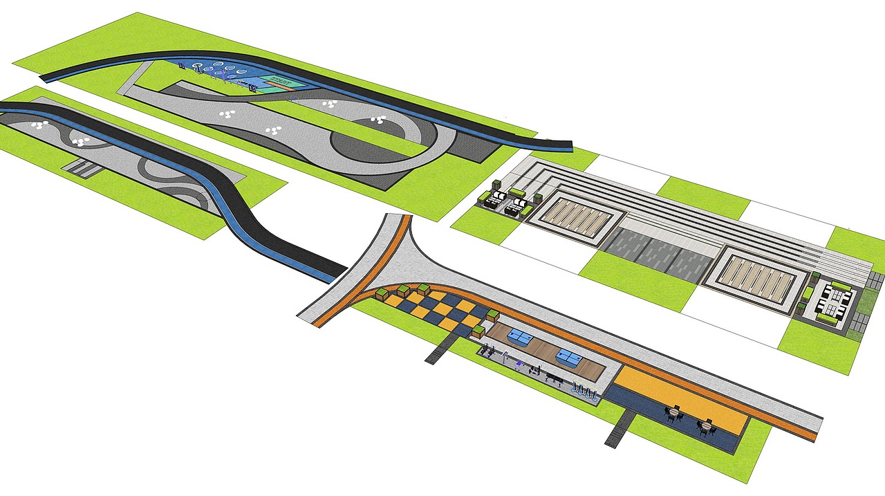 运动场地健身场地登高面设计SU模型下载