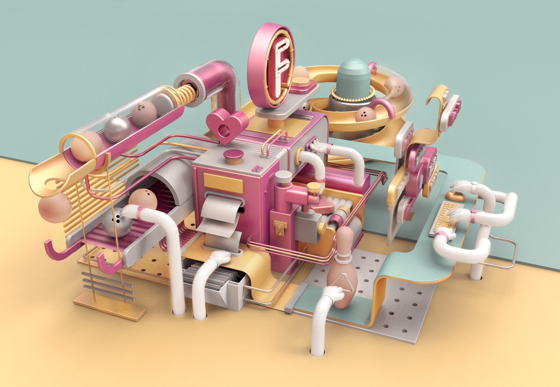 组合图形模块堆积